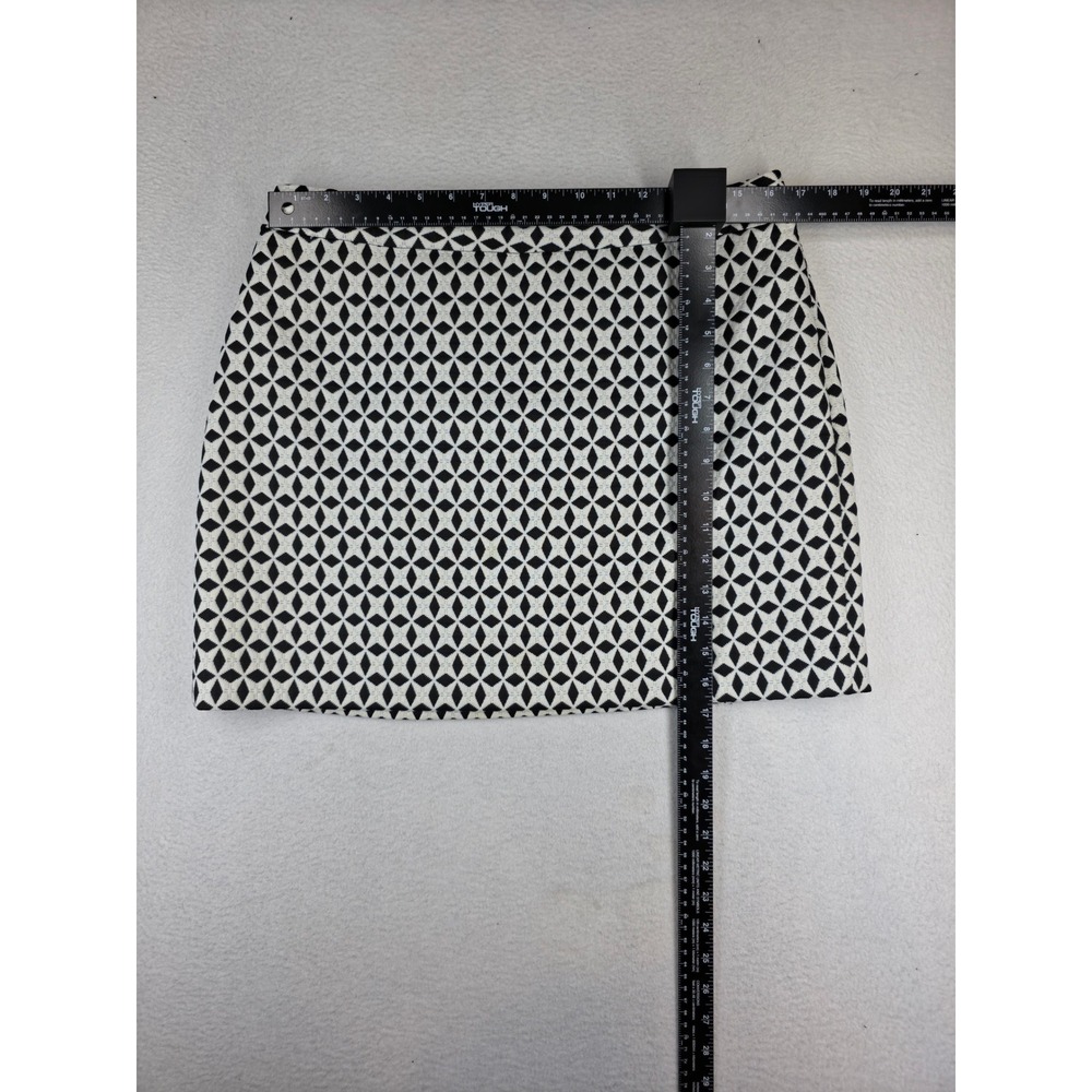 Banana Republic Womens Black White Geometric Diamond Print Mini Skirt Size 12 - Picture 3 of 7